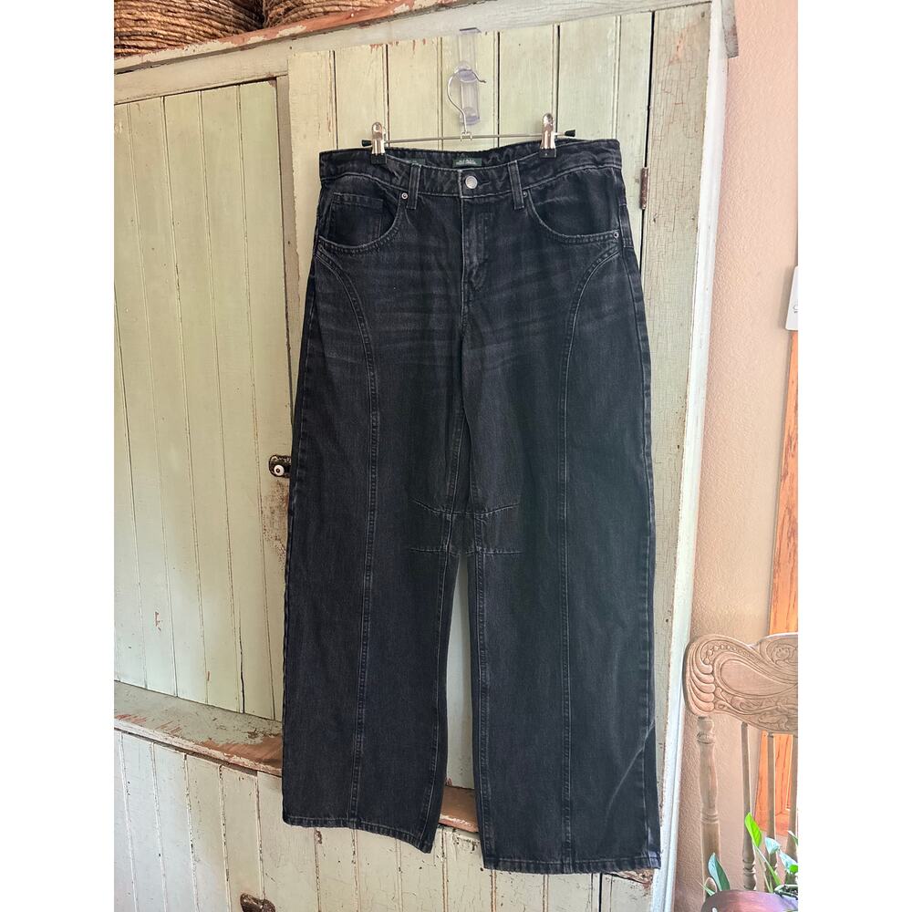 Women's Wild Fable Mid-Rise Black Barrel Jeans